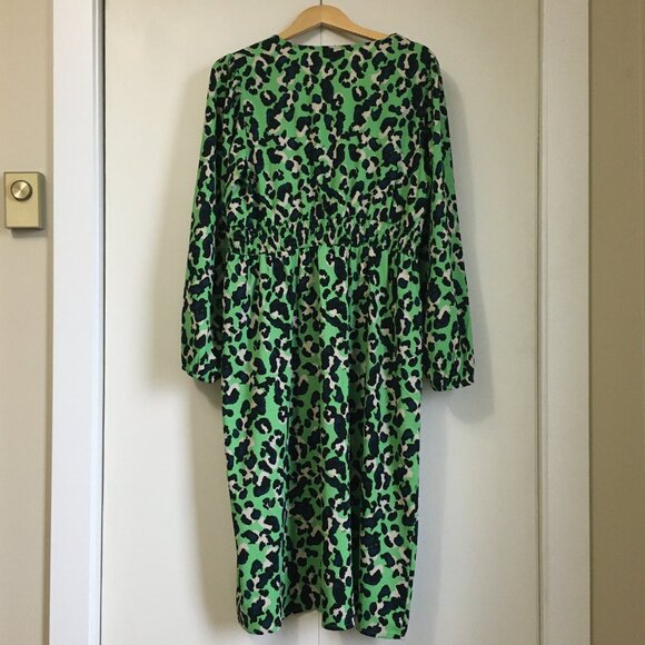 Pieces Darsy Punky Green Coquette Rosette Midi Dress - Picture 2 of 16